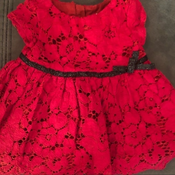 Joe Fresh Red Lace Dress Size 3-6 Months - Picture 2 of 6